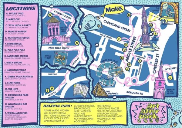 Map of Art After Dark Route and events