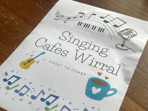 Poster for the music community group Singing Cafes Wirral