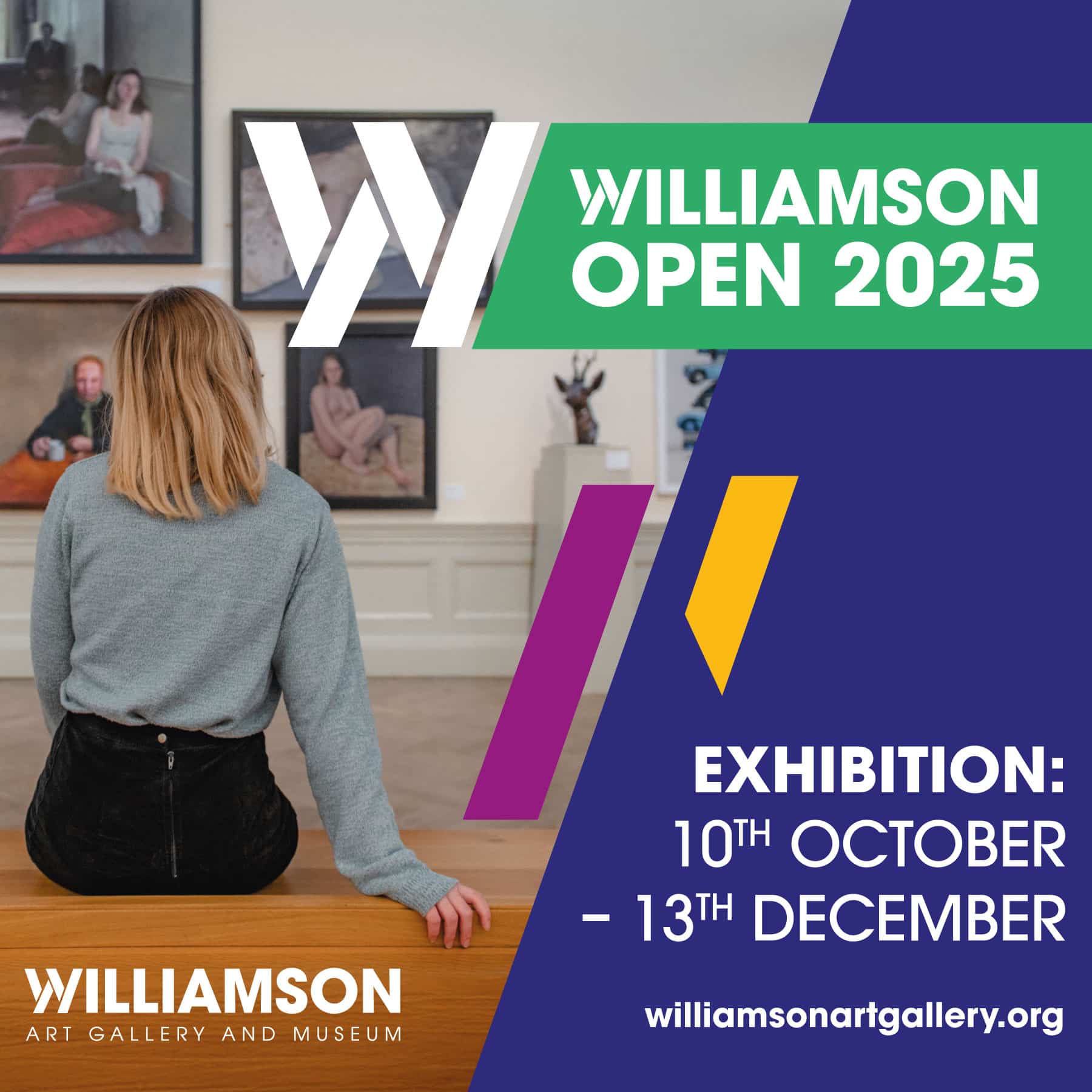 A graphic with a title reading Williamson Open 2025 and the exhibition dates